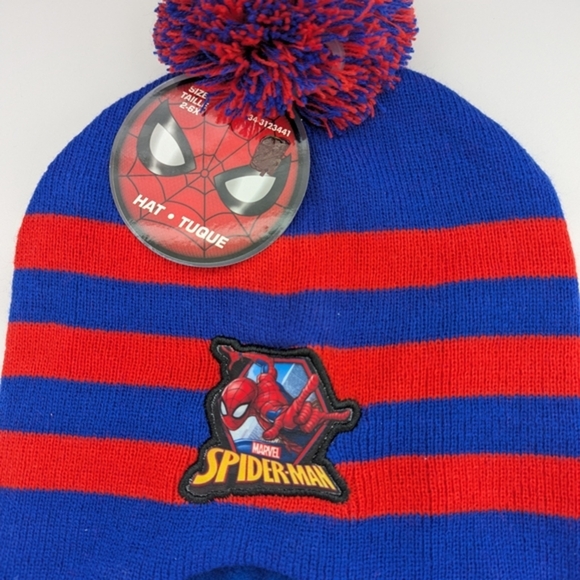 NWT Marvel Spiderman Kids Winter Hat/Chook/ Tuque With Fleece Lining - Picture 5 of 12